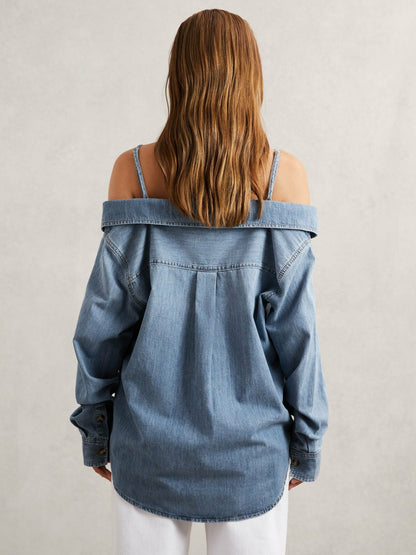 Reiss 100% Cotton Shirt in Indigo Blue