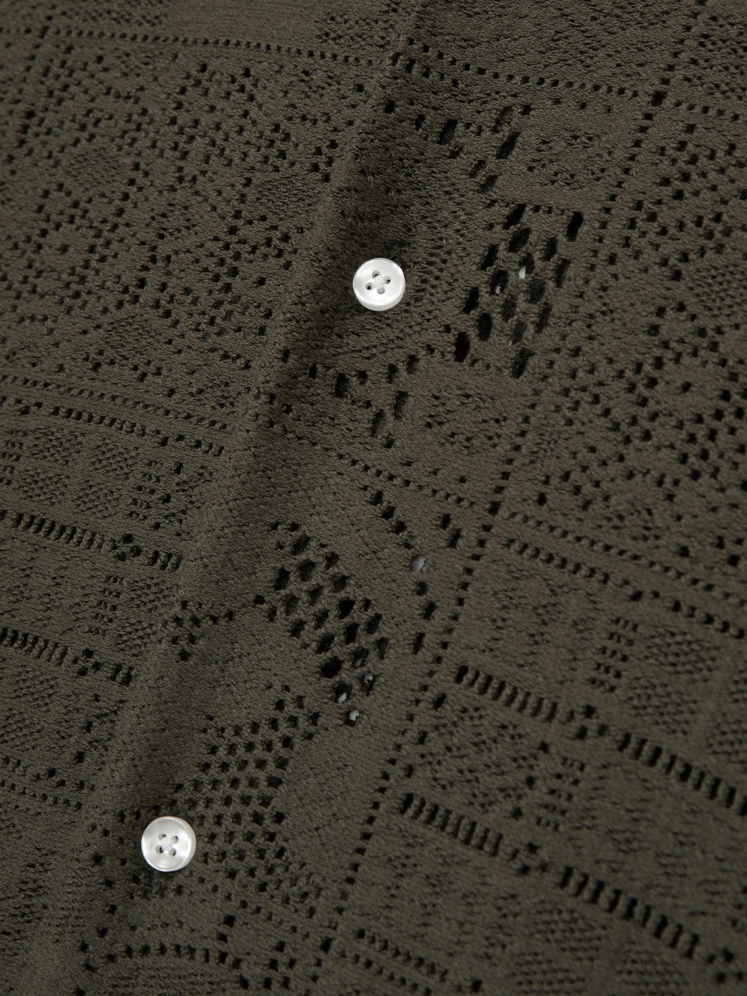 Reiss Featured - Les Deux Blend Lace Shirt in Olive Green