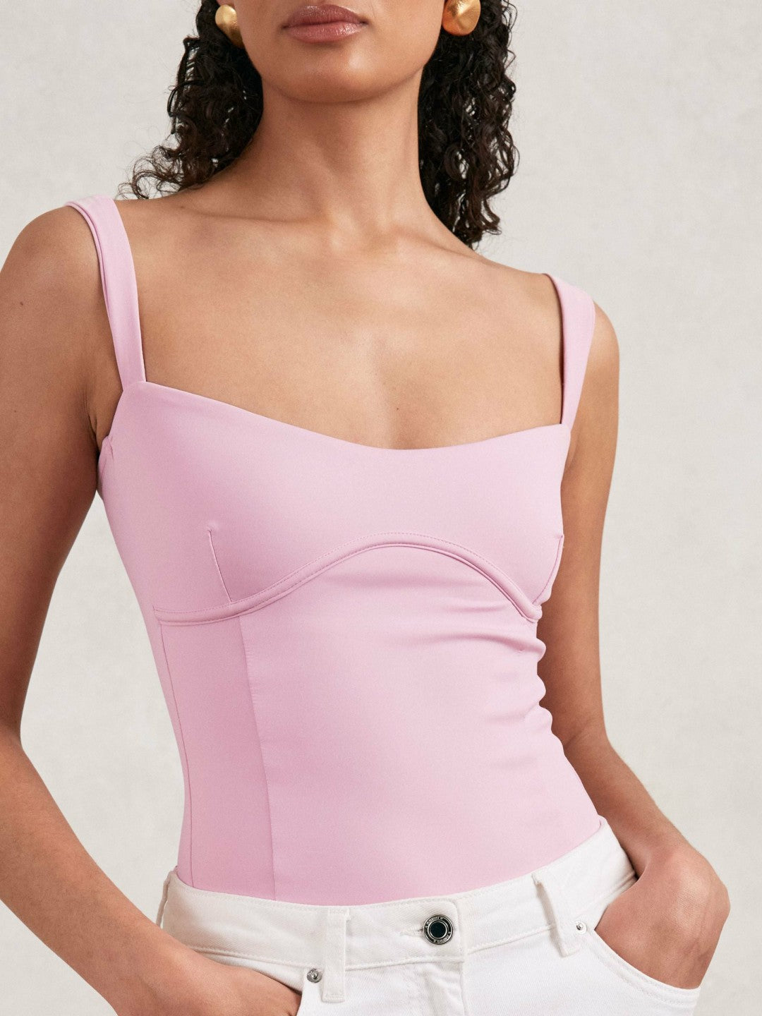 Reiss Sale - Good American Scuba Sweetheart Bodysuit in Light Pink