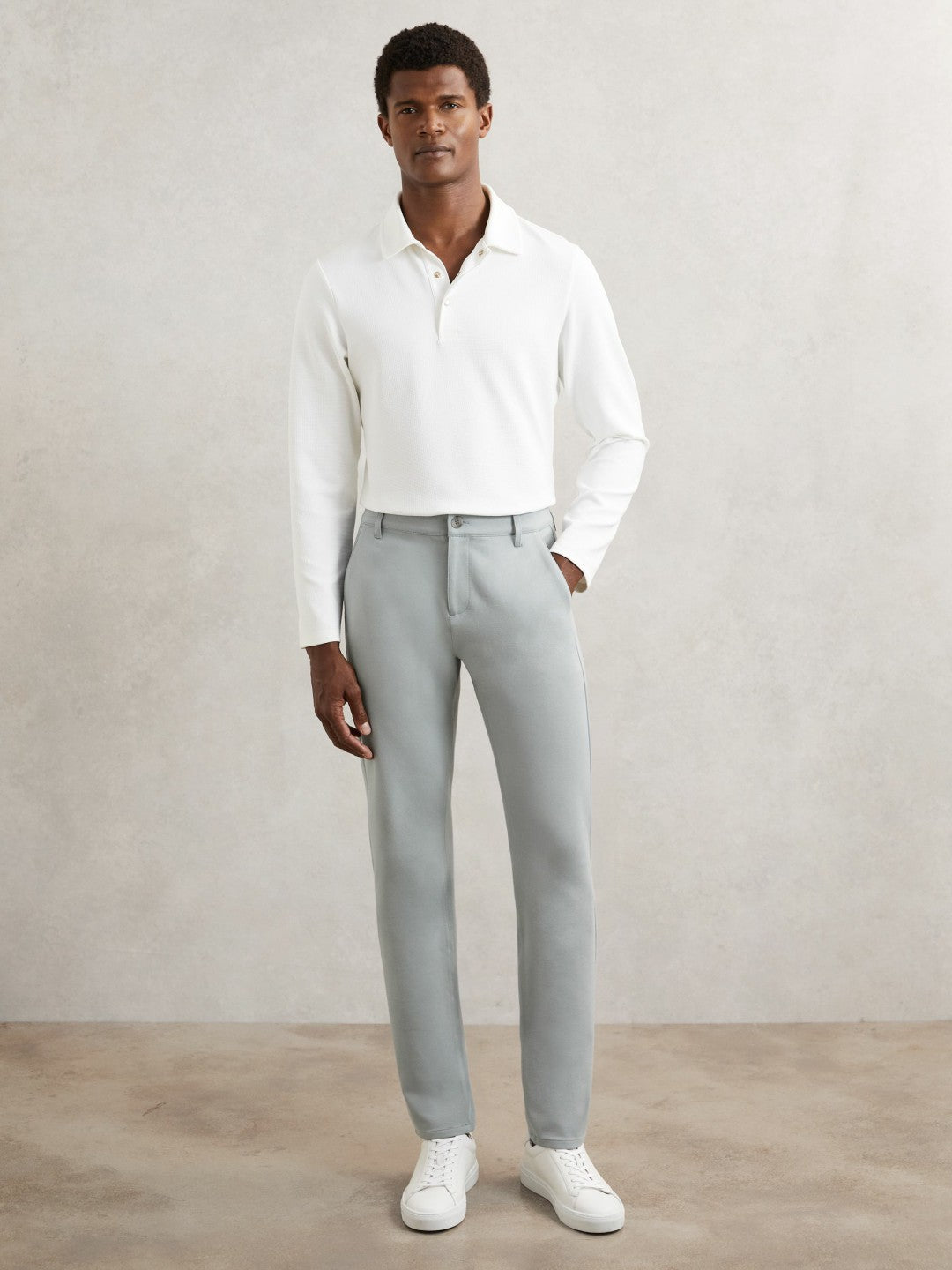 Reiss Value - Paige Slim-Fit Stretch Trousers in Moon Shadow Blue