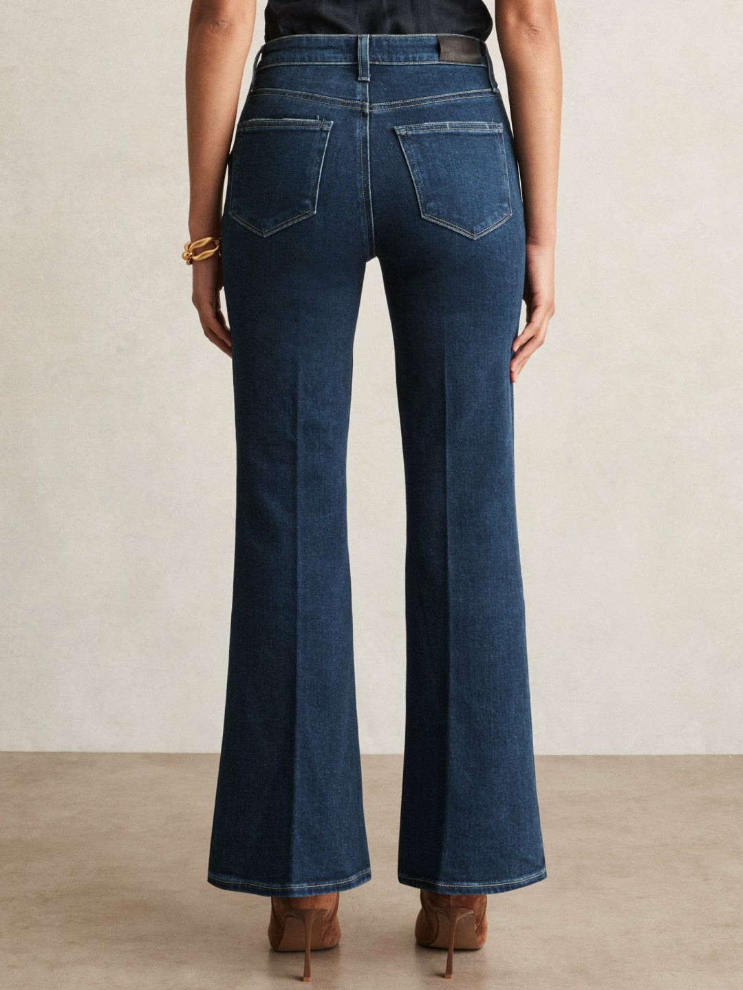 Reiss Offer - Paige High Rise Flared Jeans in Marciella Blue
