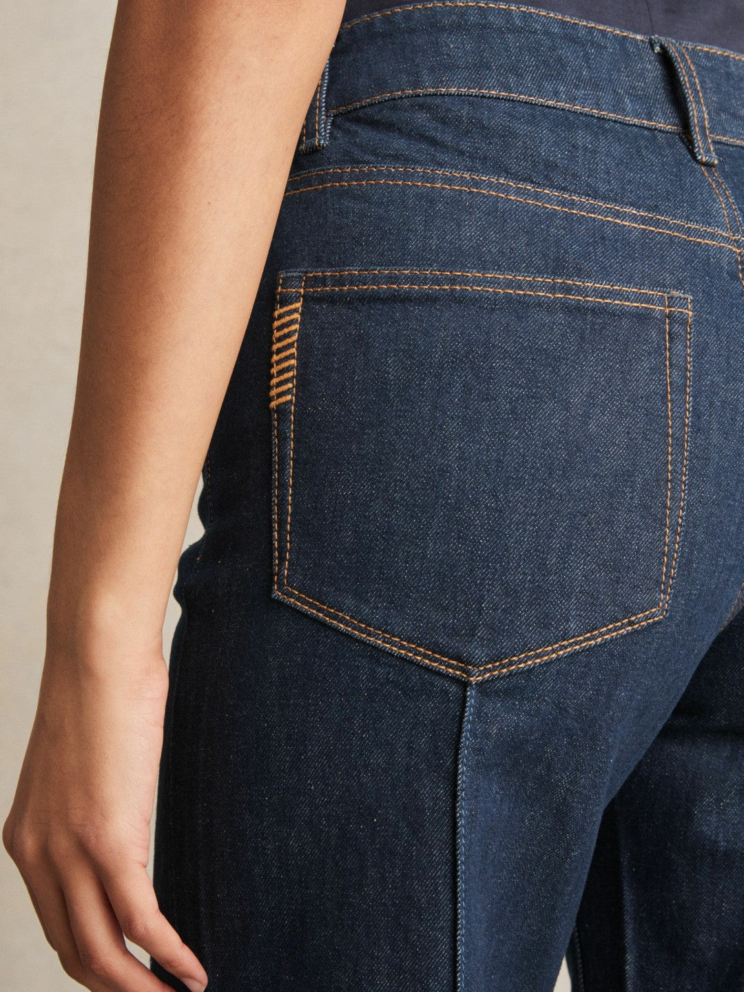 Reiss Value - Paige Wide Leg Pintuck Jeans in Anais Blue