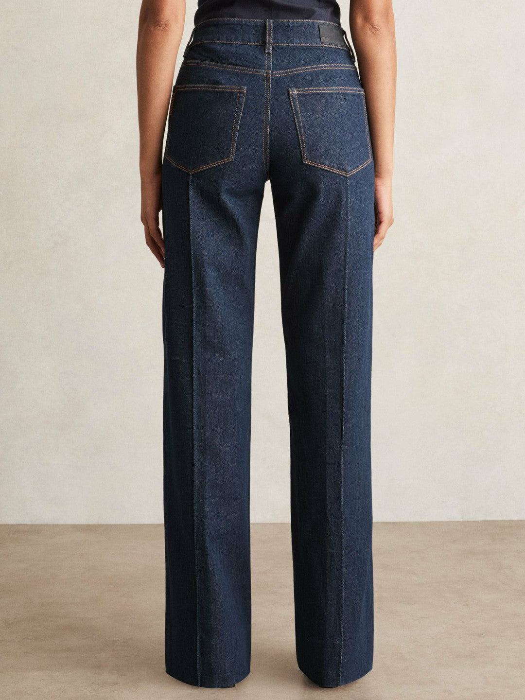 Reiss Value - Paige Wide Leg Pintuck Jeans in Anais Blue