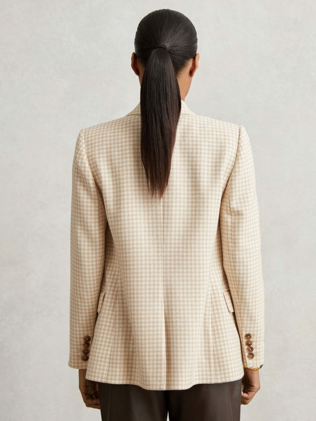 Reiss Deal - Double Breasted Check Blazer With Wool in Neutral Check