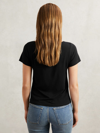 Reiss Popular Choice - Short Sleeve T-Shirt in Black