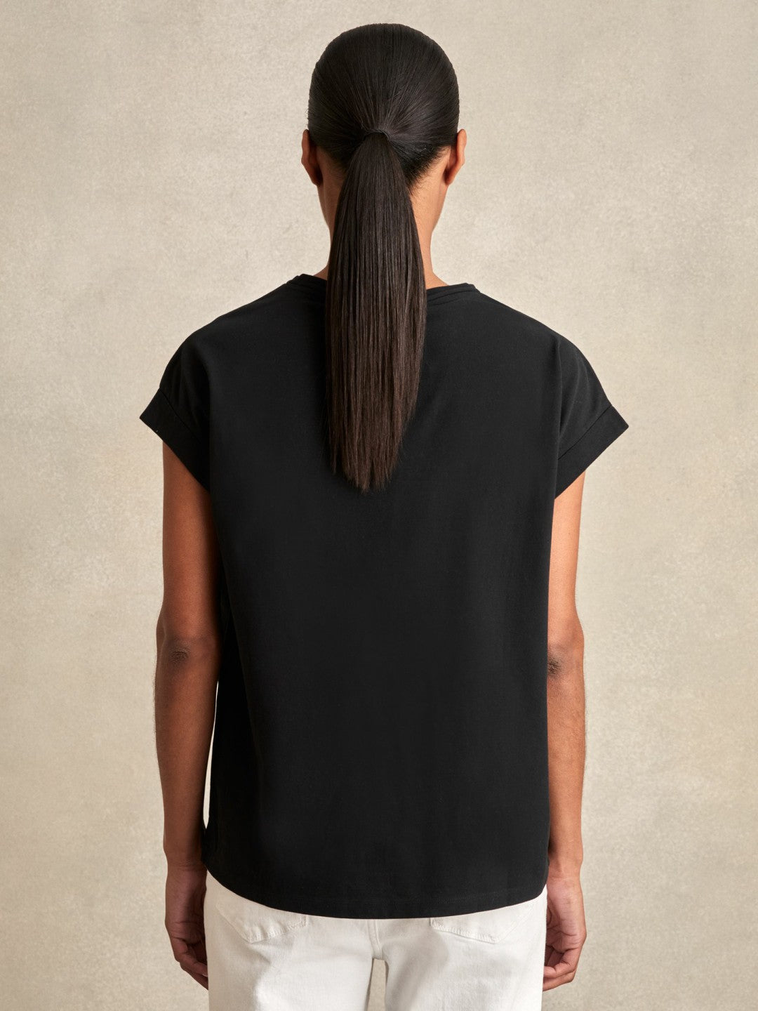 Reiss Savings - Brushed-Cotton Crew-Neck T-Shirt in Black