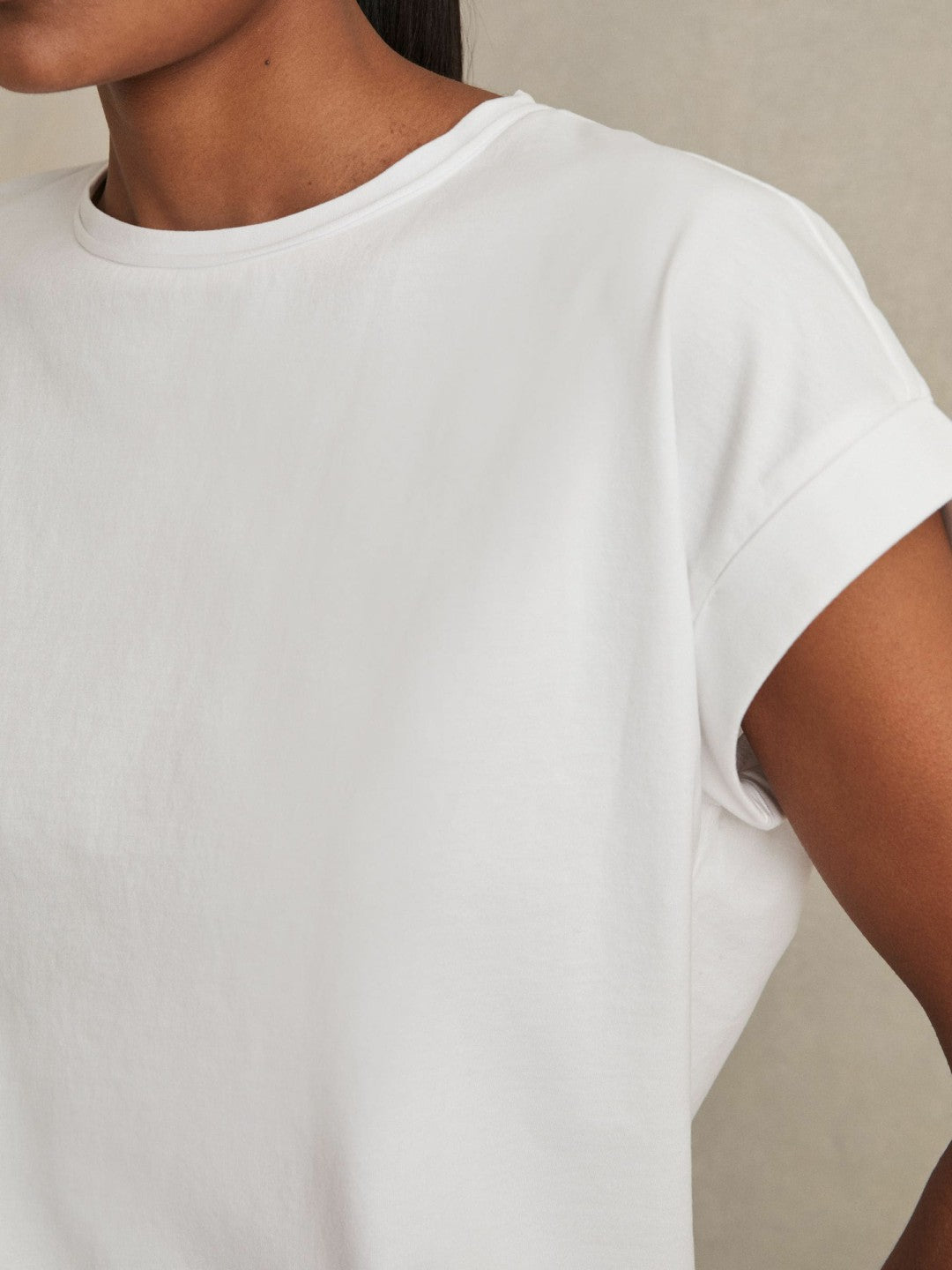 Reiss Best Seller - Brushed-Cotton Crew-Neck T-Shirt in White