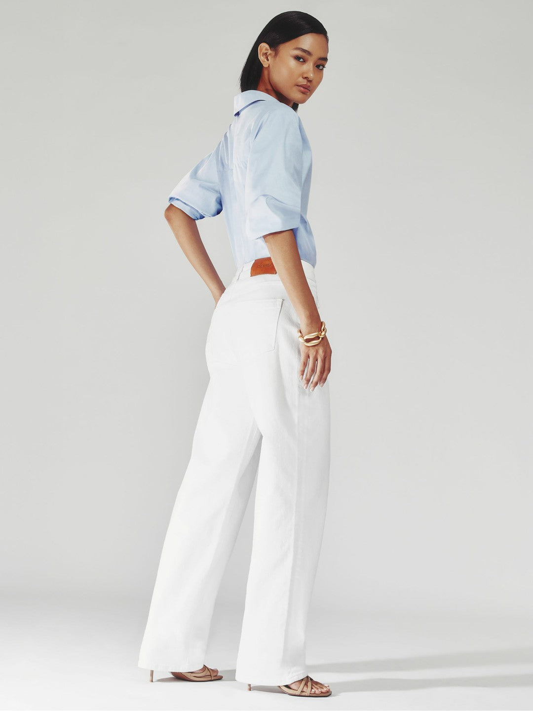 Reiss Affordable - Petite Straight Leg Turn Up Jeans in White