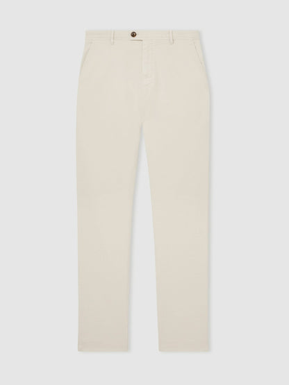 Reiss Savings - Cotton-Piqué Slim-Fit Chinos in Off White