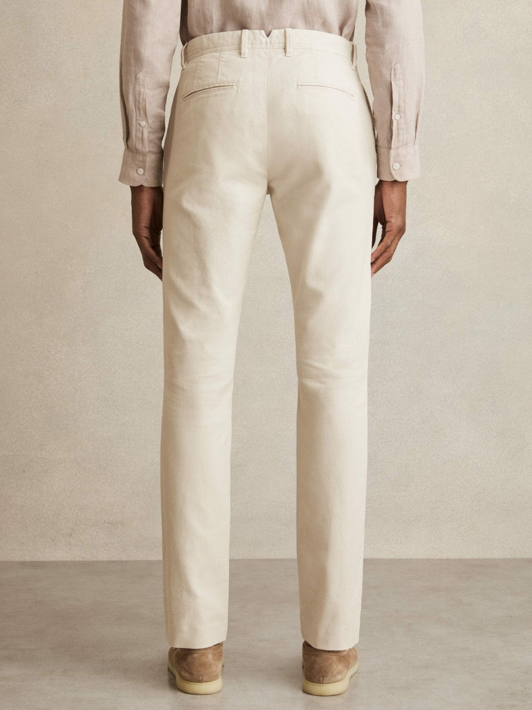Reiss Savings - Cotton-Piqué Slim-Fit Chinos in Off White