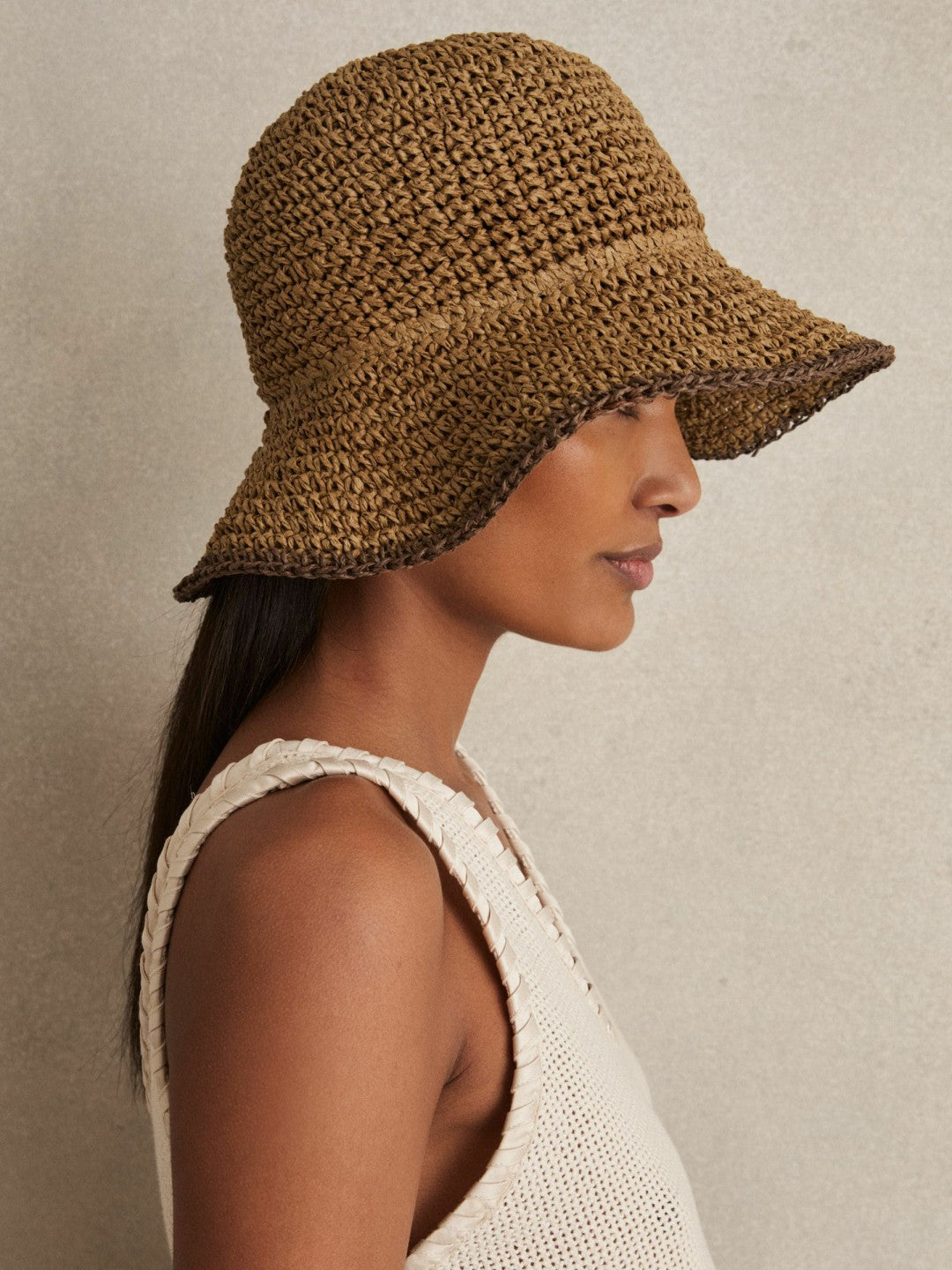 Reiss Affordable - Straw Sun Hat in Tan