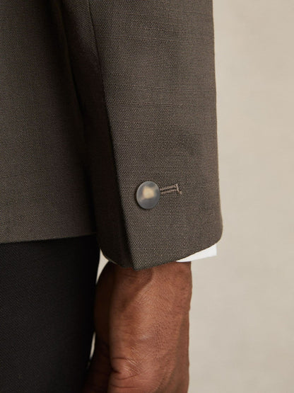 Reiss Offer - Slim Fit Double Breasted Suit Blazer in Dark Green