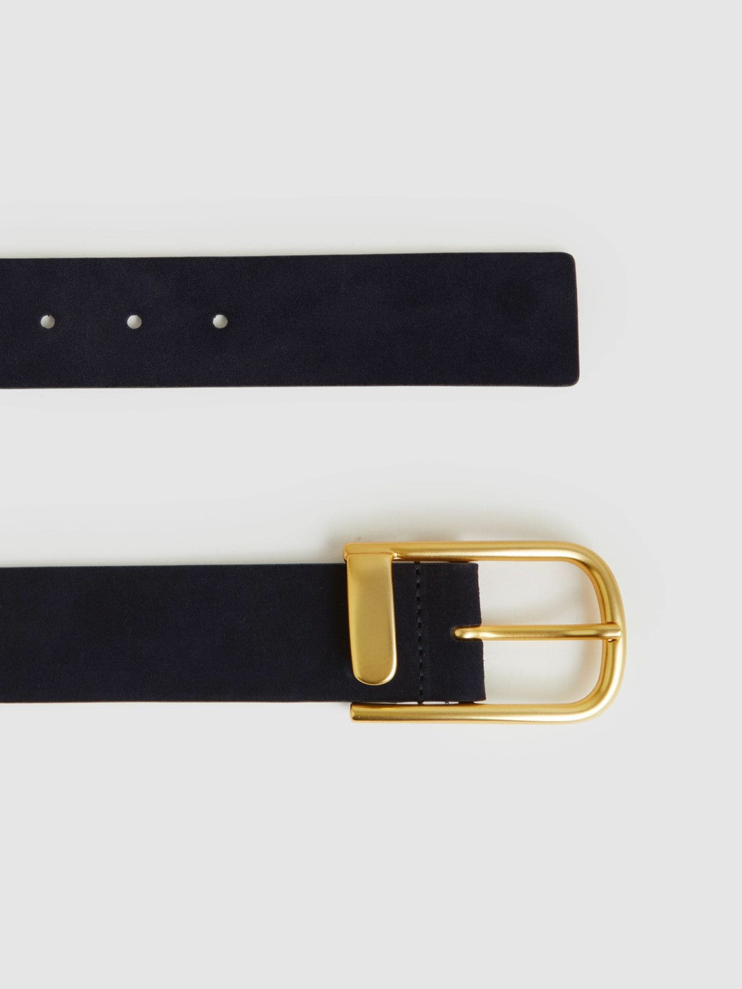 Reiss Savings - Leather Half Keeper Belt in Navy