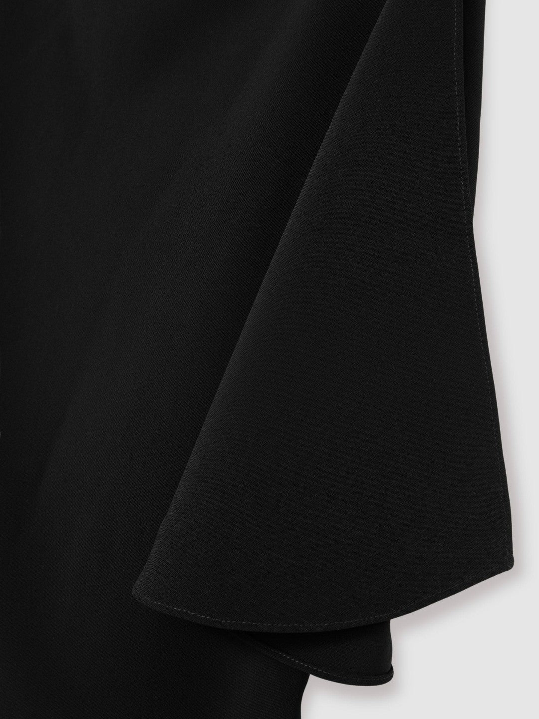 Reiss Draped-Front High-Neck Midi Dress in Black
