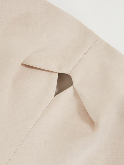 Reiss Double Strap Cut Out Midi Dress in Stone Neutral
