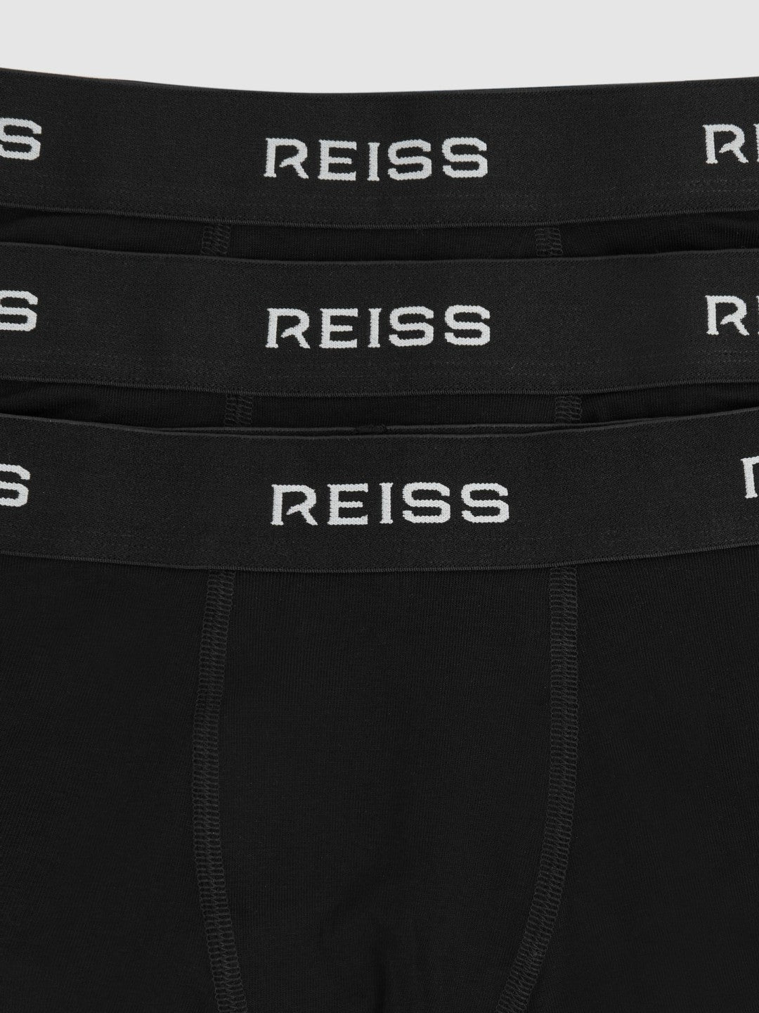 Reiss Deal - 9-13 yrs Stretch-Cotton Logo-Waistband Boxer Shorts 3 Pack in Black