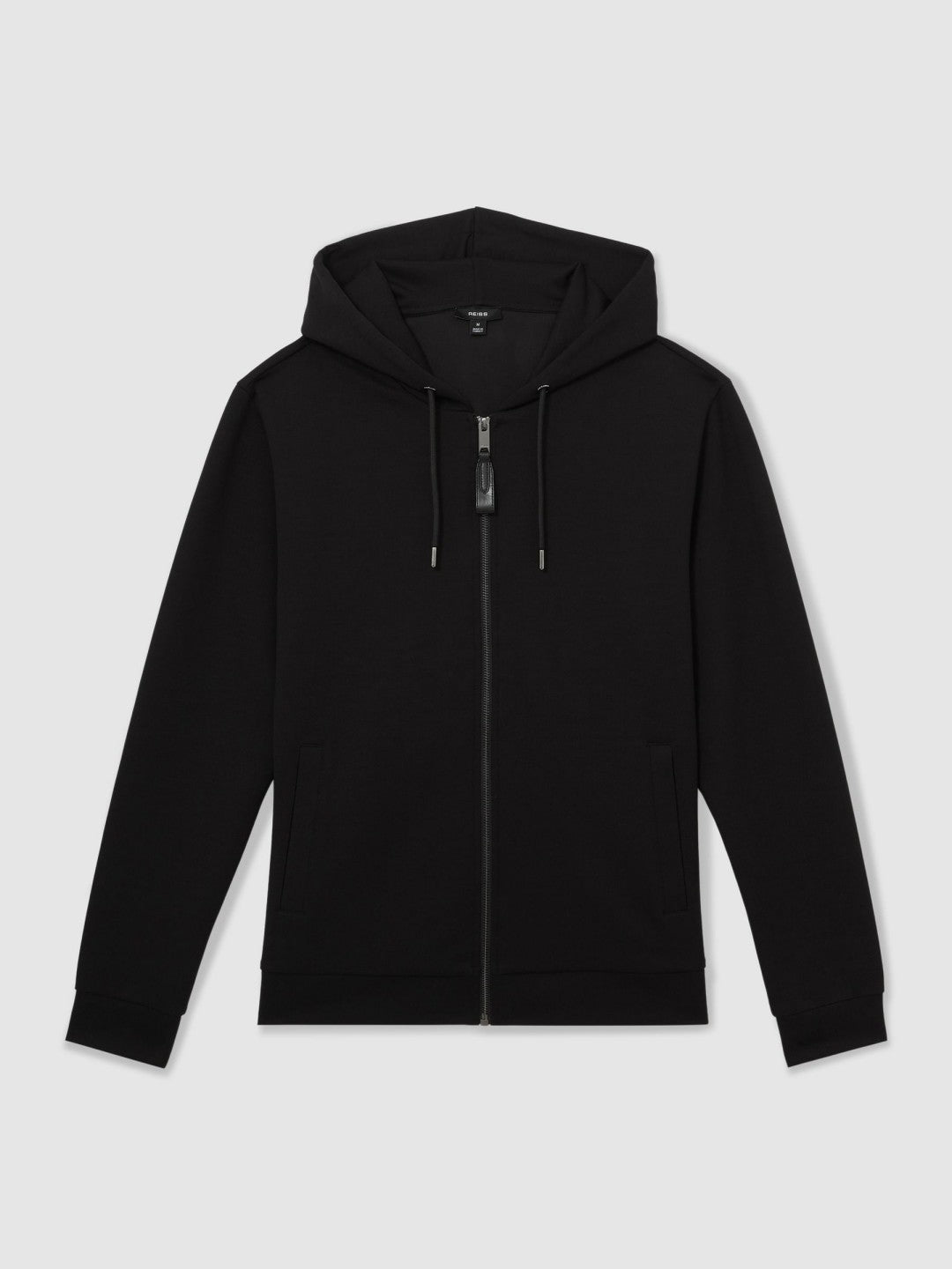 Reiss Deal - Interlock Zip-Through Hoodie in Black
