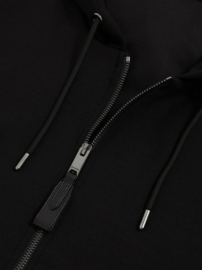 Reiss Deal - Interlock Zip-Through Hoodie in Black