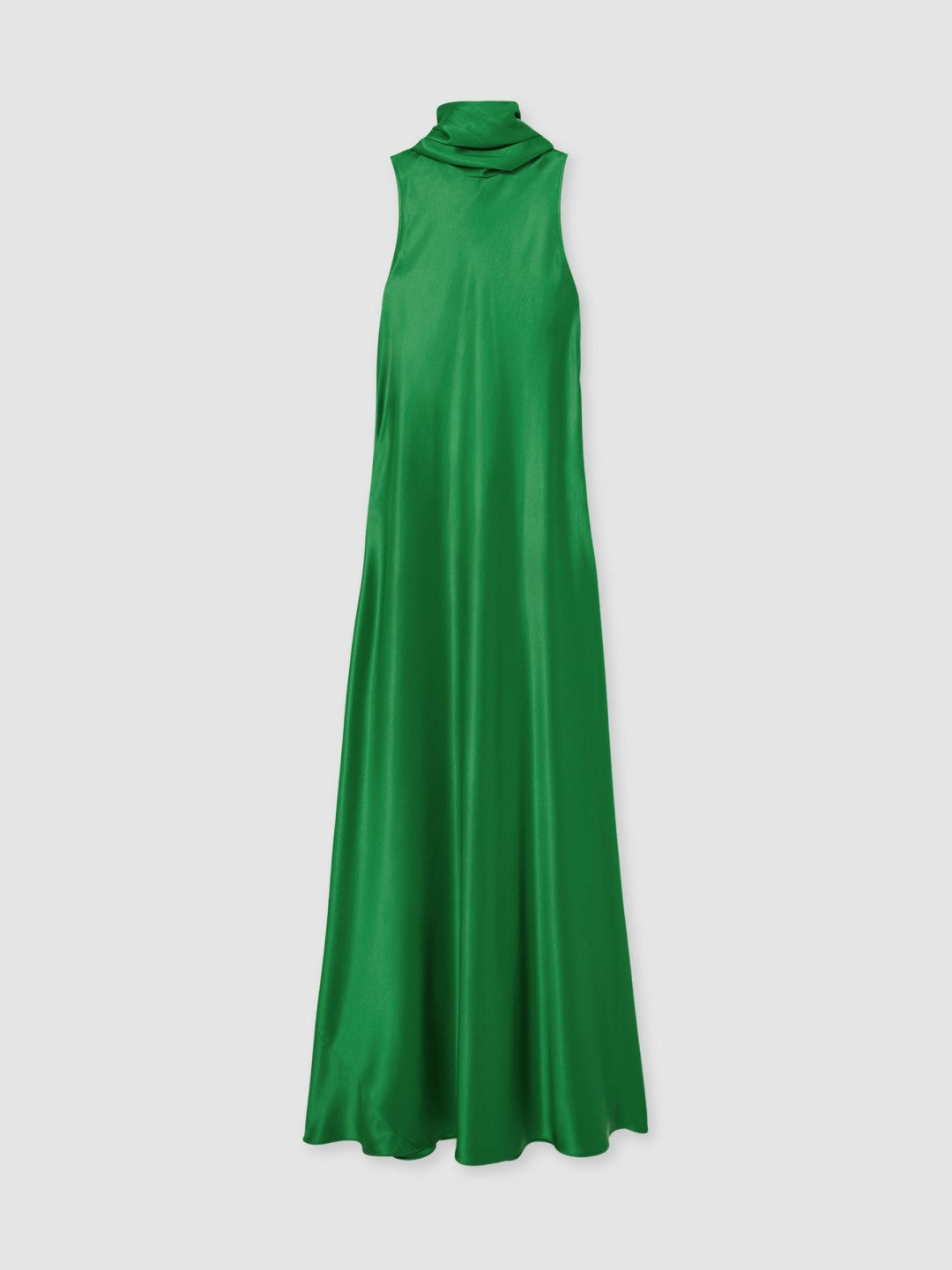 Reiss Satin Cape Maxi Dress in Green