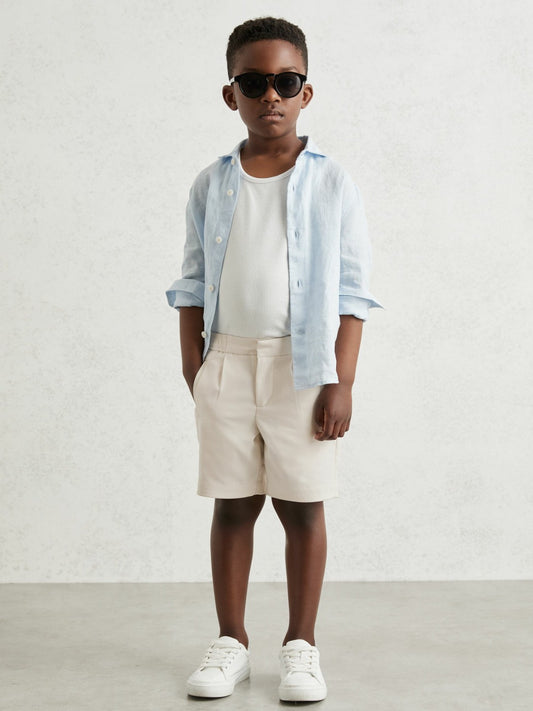 Reiss Sale - 3-9 yrs Relaxed Drawstring Shorts in Off White