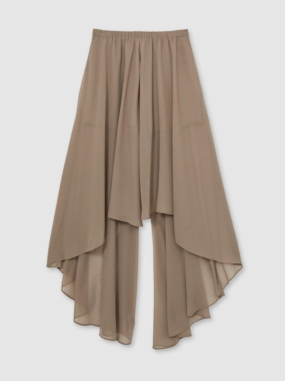 Reiss Best Seller - Sheer-Overlay High-Low Shorts in Mink Neutral