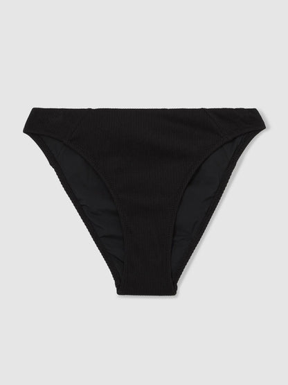 Reiss Sale - Ribbed Bikini Bottoms in Black