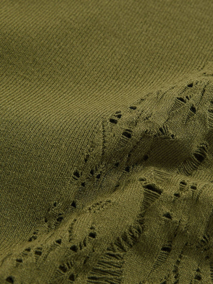 Reiss Deal - Lace-Knit Detail One-Shoulder Bodysuit in Green