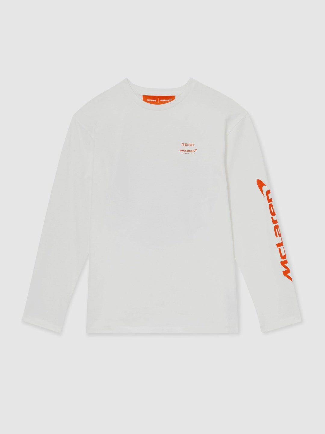 Reiss Popular Choice - Unisex Fit McLaren F1 Team Tyre-Print T-Shirt in White