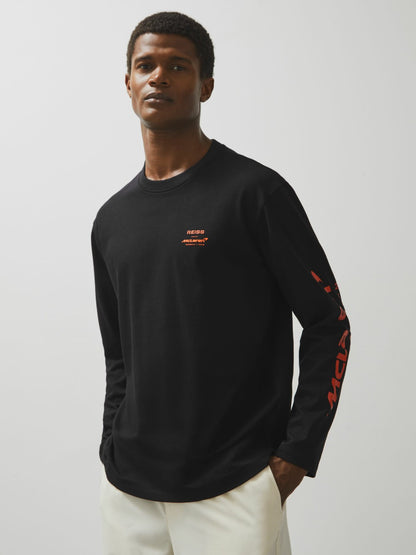 Reiss Sale - Unisex Fit McLaren F1 Team Tyre-Print T-Shirt in Black