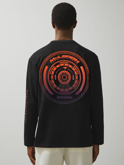 Reiss Sale - Unisex Fit McLaren F1 Team Tyre-Print T-Shirt in Black
