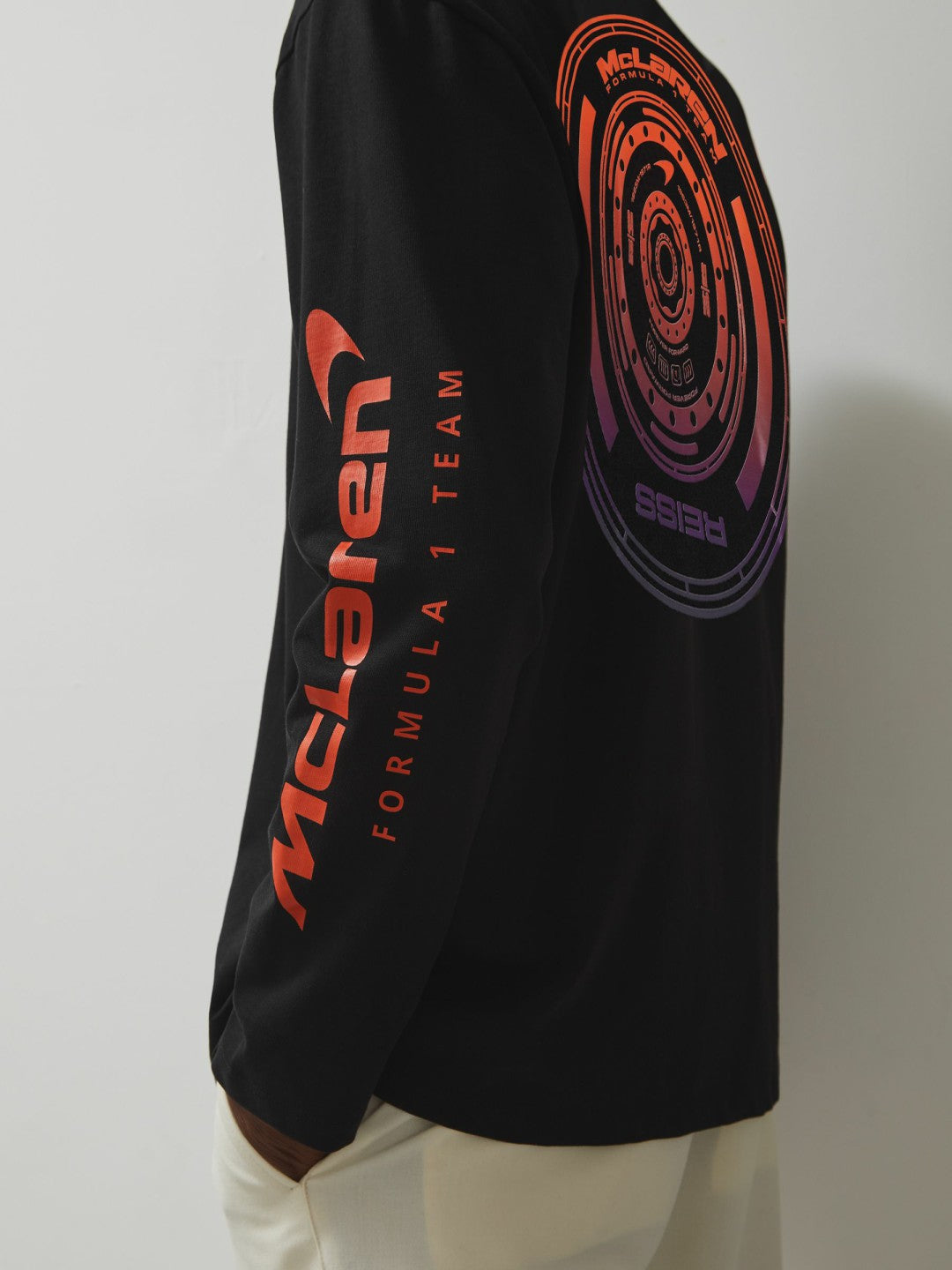 Reiss Sale - Unisex Fit McLaren F1 Team Tyre-Print T-Shirt in Black