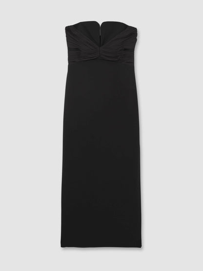 Reiss Affordable - Halston Strapless Crepe Midi Dress in Black
