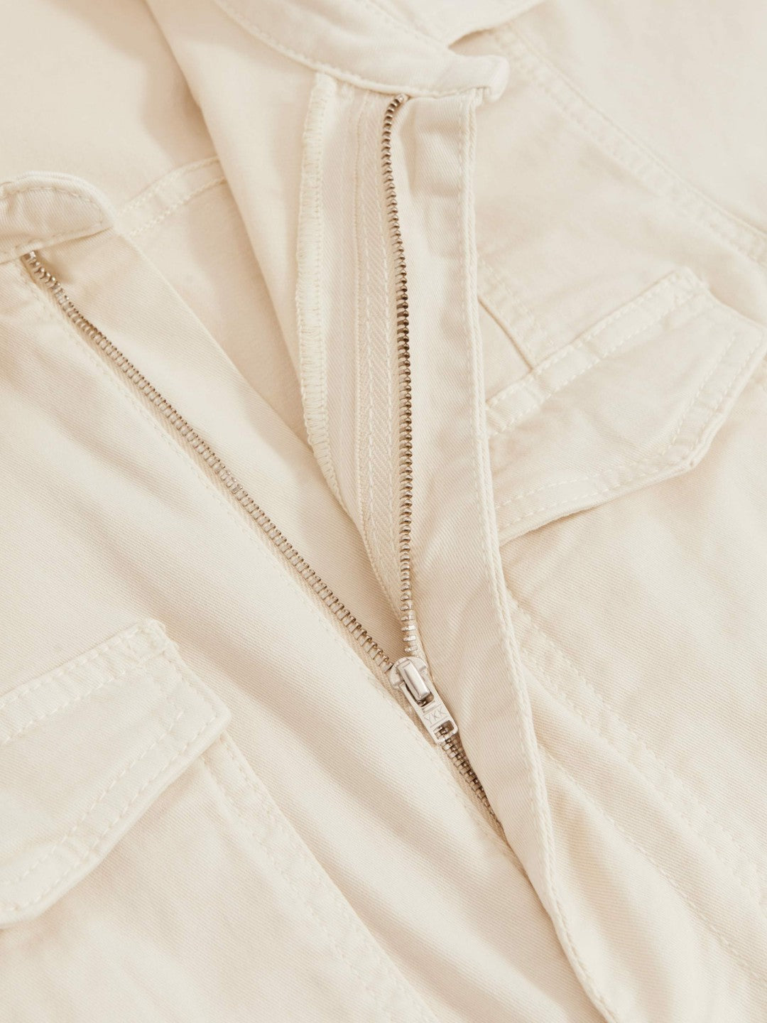 Reiss Sale - Good American Cotton Twill Jumpsuit with Stretch in Ecru