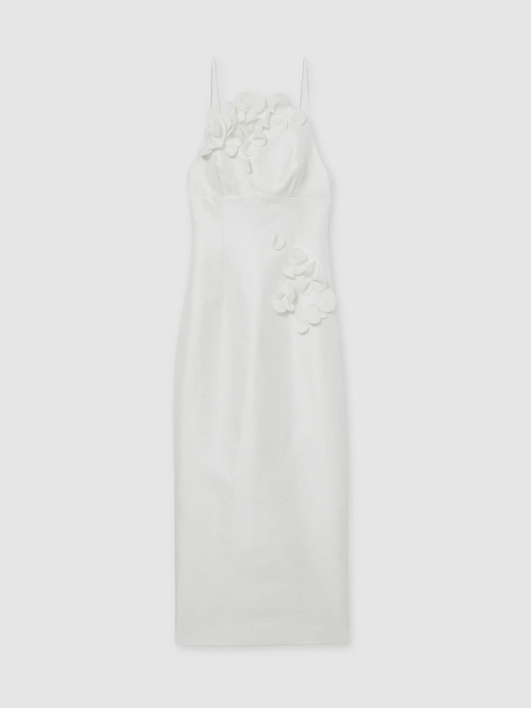 Reiss Affordable - Acler Ivory Petal Detail Fitted Midi Dress in Ivory