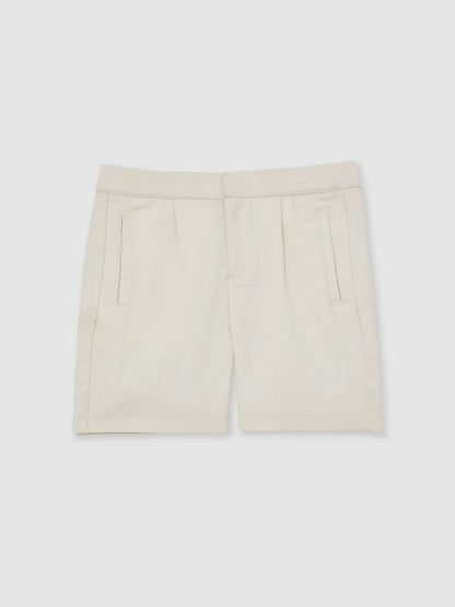 Reiss Affordable - 13-14 yrs Relaxed Drawstring Shorts in Off White