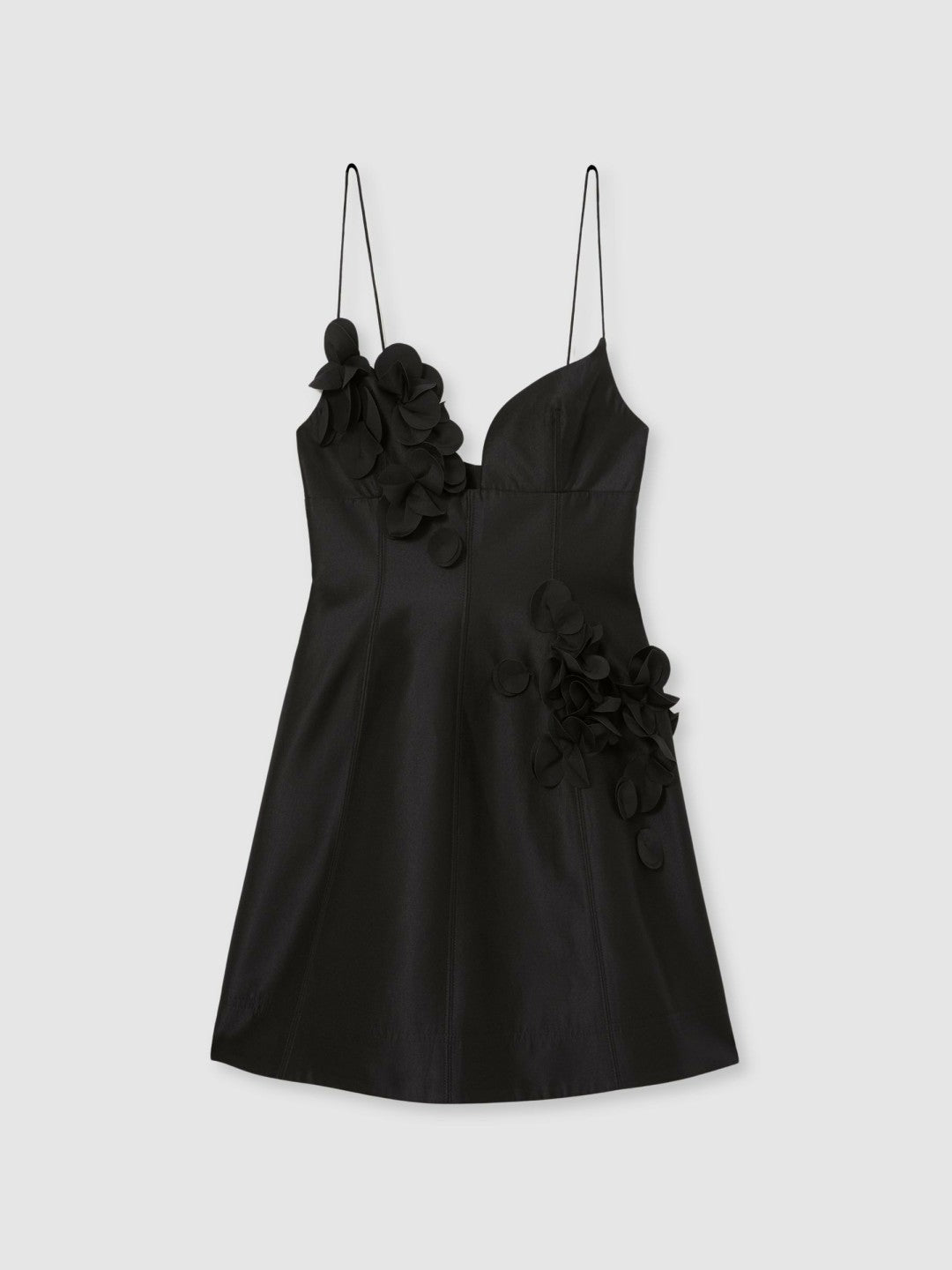 Reiss Savings - Acler Petal Detail Fitted Mini Black Dress in Black