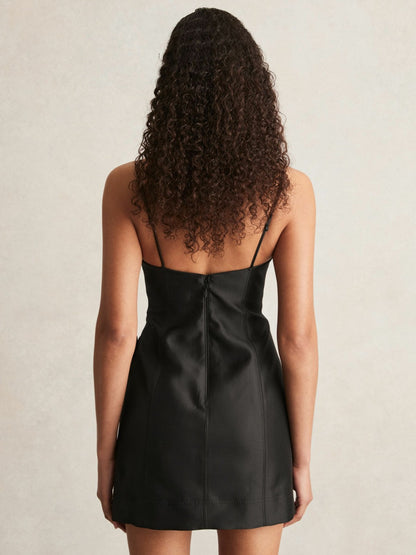 Reiss Savings - Acler Petal Detail Fitted Mini Black Dress in Black