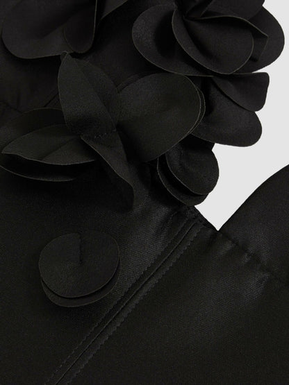 Reiss Savings - Acler Petal Detail Fitted Mini Black Dress in Black