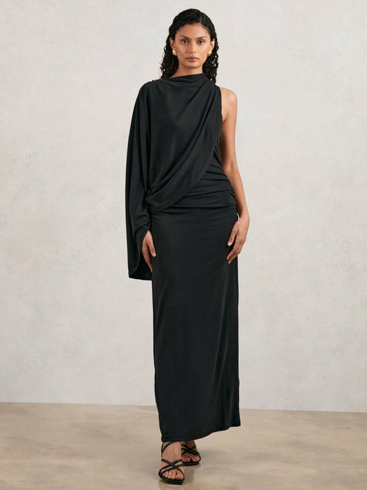 Reiss Savings - Acler Jersey Draped Midi Dress in Black