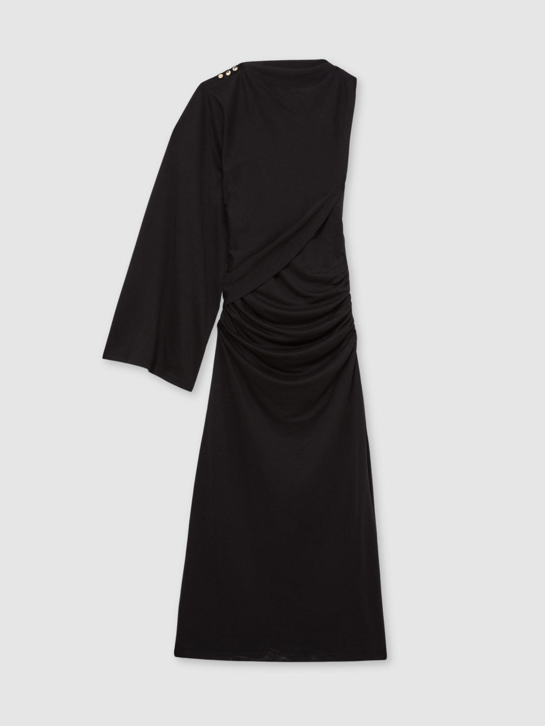 Reiss Acler Jersey Draped Midi Dress in Black