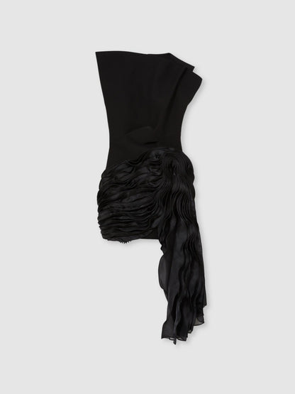 Reiss Popular Choice - Acler Layered Ruffle Mini Black Dress in Black