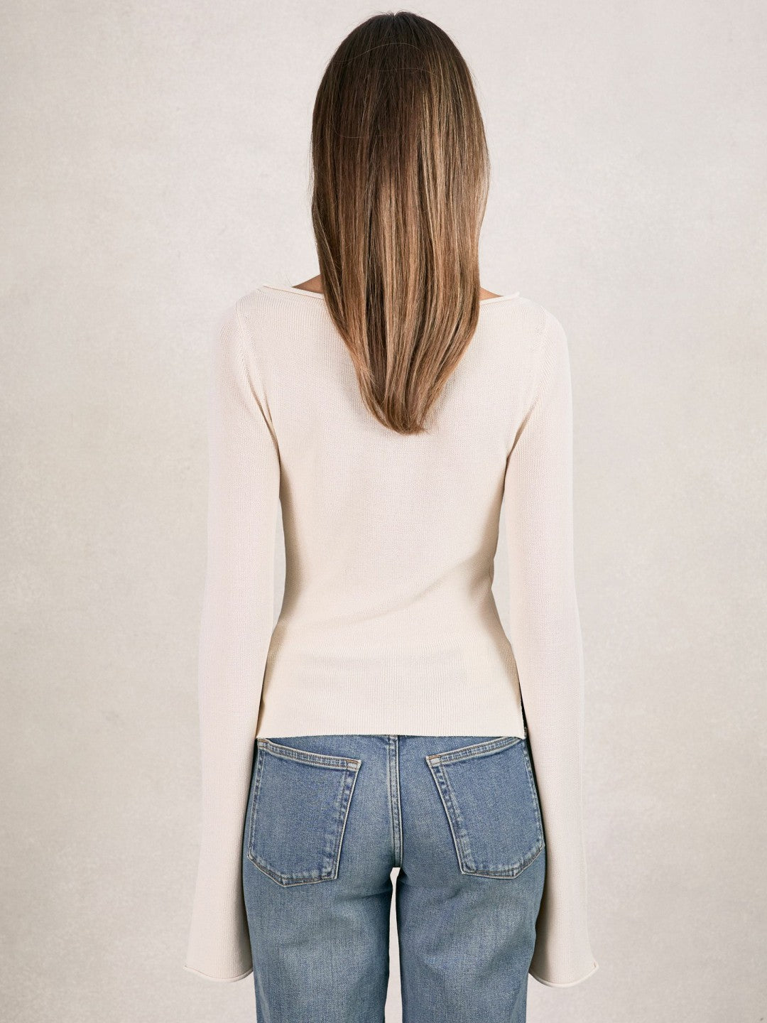Reiss Best Seller - 100% Cotton Jumper in Ecru