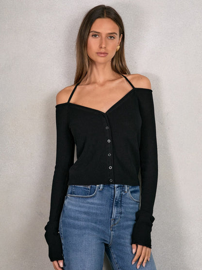 Reiss Sale - 100% Cotton Jumper in Black