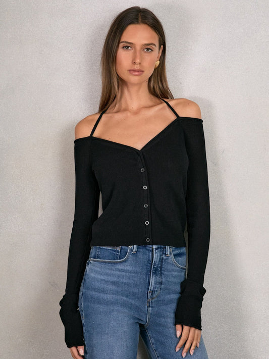 Reiss Sale - 100% Cotton Jumper in Black