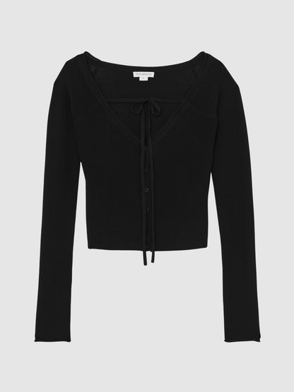 Reiss Sale - 100% Cotton Jumper in Black