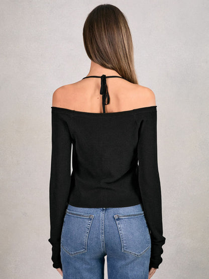 Reiss Sale - 100% Cotton Jumper in Black