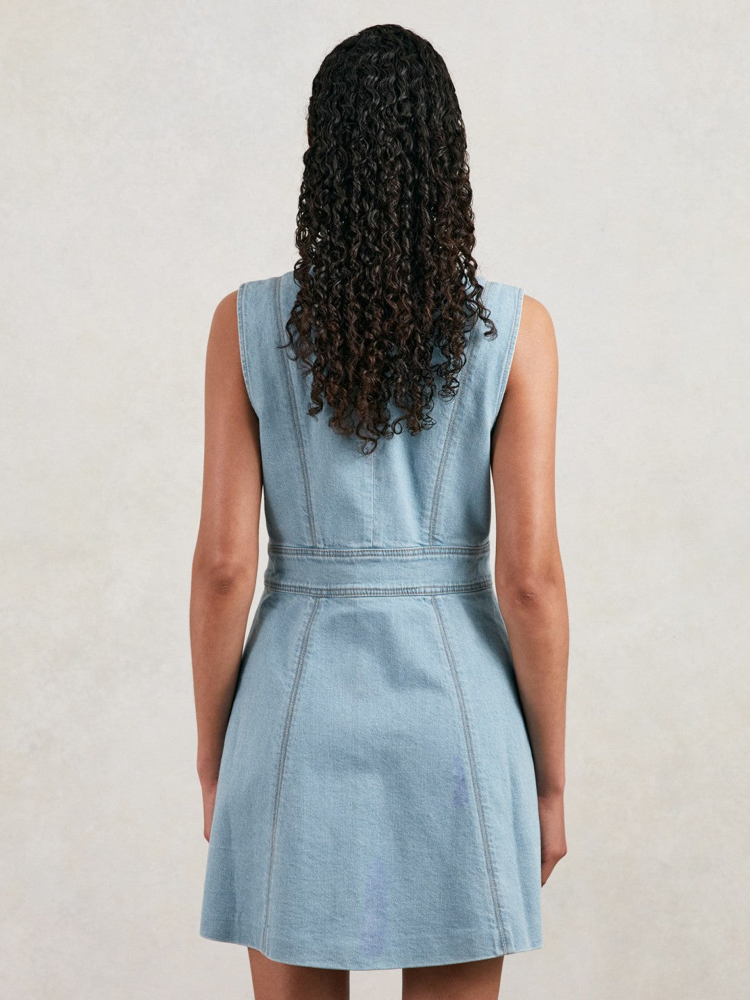 Reiss Offer - Paige Denim Button-Through Mini Dress in Jocelyn Blue