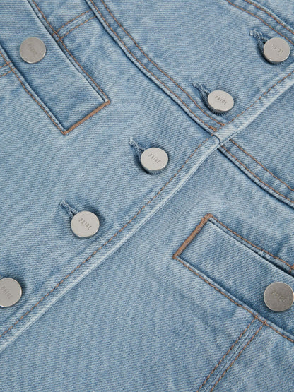 Reiss Offer - Paige Denim Button-Through Mini Dress in Jocelyn Blue