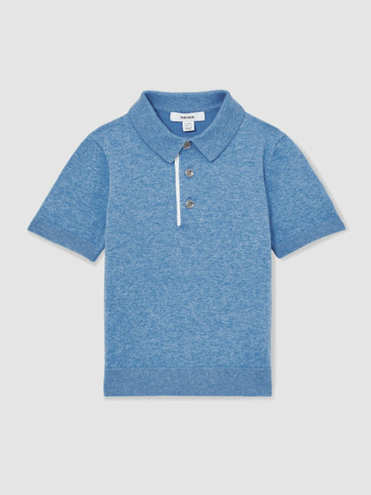 Reiss Featured - 13-14 yrs Contrast Placket Polo Shirt With Cotton in Blue