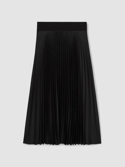 Reiss Best Seller - Pleated Midi Skirt in Black